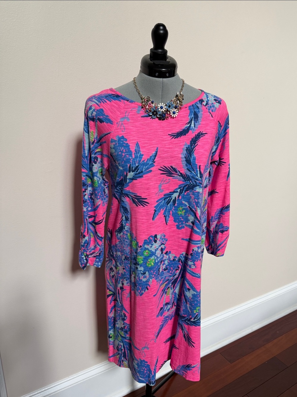 Lilly Pulitzer Pink Tropical Print Midi Dress